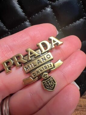Gold-Tone Milano Logo brooch
